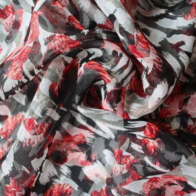 China Pure Leopard Printed Silk Customization Digital Print Georgette For Dirac Somali - 10mm Silk Taffeta Fabric for sale