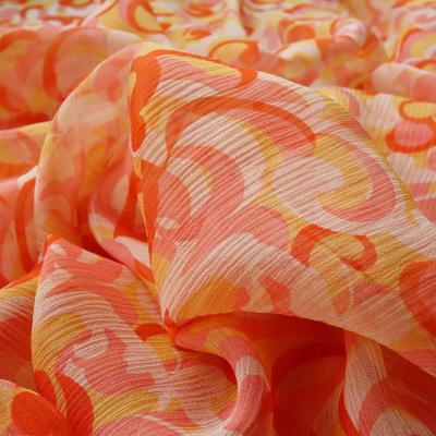 China Pure Indian Silk Fabric 8mm Crinkle Silk Georgette Fabric Customization Digital Print for sale