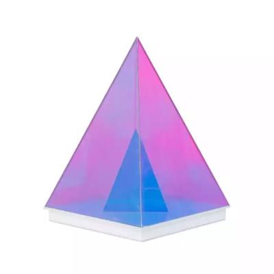 China Newest Modern And Flexible Luxury Hotel Modern Portable Add Atmosphere Pyramid Table Lamp for sale