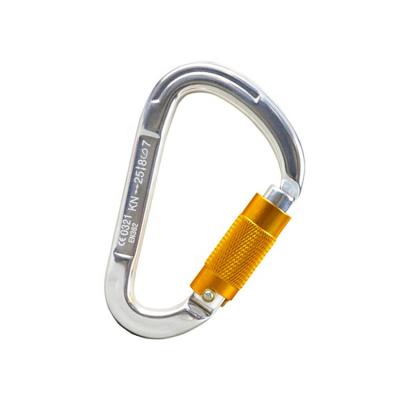 China Aluminum Alloy Twist Screw Lock Climbing Caribeaner Automatic Carabiner for sale