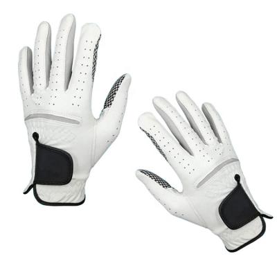 China Mens Customized Logo Premium Leather Cabretta Left Hand Golf Gloves for sale