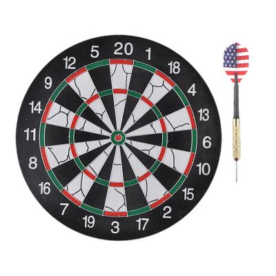 China Factory wholesale price corrugated paper double sided dart board 18 inch for sisal board game for kids dart board pins for sale