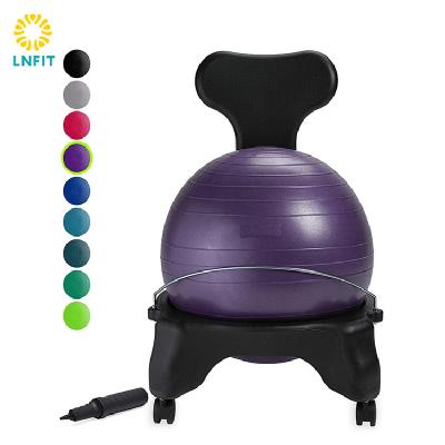 China Half Size Adjustable Premium Pilates Balance Ball Exerciser Stability Yoga Ball Ergonomic Classic Balance Ball Chair for sale