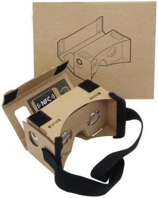 China Google Cardboard Real 3D VR Glass Cardboard Headsets Virtual Reality Glass Box With Clear Optical 3D Glass And Comfortable DIY Key Strap for sale