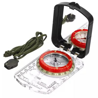 China Guide Pointing Increasing Camping Multifunctional Compass With Mirror Declinometer Adjustable LED Light Clinometer Compass for sale