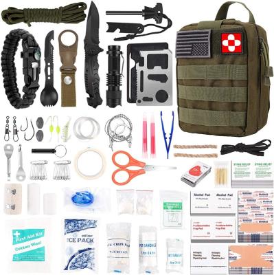 China Professional Aluminum Alloy 216 Pcs Survival Gear Equipment Tools First Aid Supplies For SOS Emergency Hiking Hunting Camping Adventures for sale