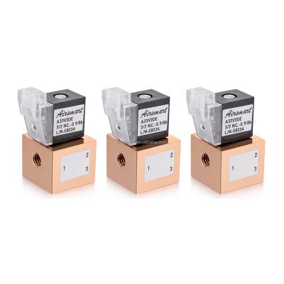 China General Electric Plastic Solenoid Valve 3 Way Micro 3/2 Solenoid Valve 24v Electromagnetic Directional Valve for sale