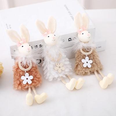 China 100% hangigng New Easter Decoration Eco-friendly Rabbit Border Plush Easter Home Decoration Pendants for sale