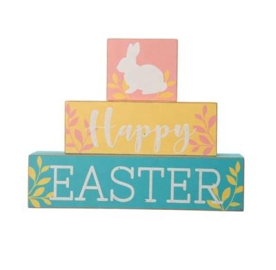 China 2022 New Factory Direct Sales Happy Easter Decoration Bunny Wooden Easter Decoration Holiday Home Decorations for sale