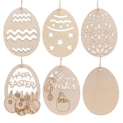 China 100% Eco-friendly 2022 North America Easter Party Home Decoration Sets 10 Pcs DIY Scrap Wood Hanging Decoration for sale