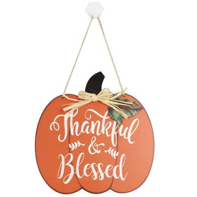 China Wooden Holiday Decorations Wholesale Pumpkin Turkey Scarecrow Wall Decoration Door Hanger Thanksgiving Harvest Festival Pendant for sale