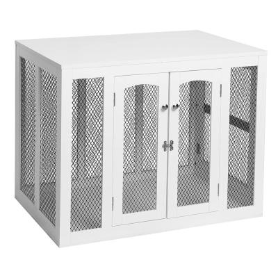 China Double door design Double Door Design Mesh Wire Pet House Indoor Use Big Dog Crate with Cushion for sale