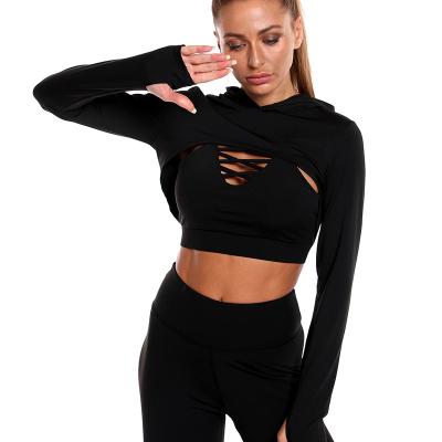 China Breathable Modest Yoga Wear Womens Long Sleeve Sports Wear And Running Yoga Clothing Set for sale