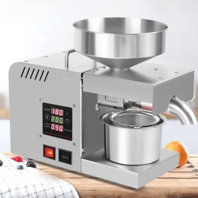 China Home Use 220V/110V Intelligent Automatic Oil Press Household And Commercial Stainless Steel Hot And Cold Oil Extraction Machine for sale