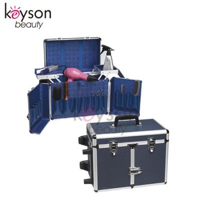 China 2 in 1 Rolling Hairdresser Case Keyson China Tool Case Barber Case with Trays for Salon Station for sale