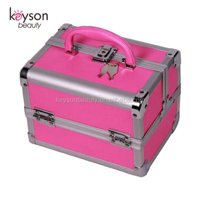 China Fashoion Keyson OEM Brush Medium Case Aluminum Case With Two Pull Out Drawers for sale