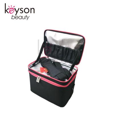 China For Cosmetics Keyson Insulated Two Compartments Soft-sided Makeup Bag for sale