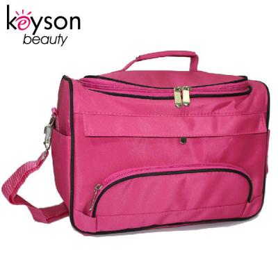 China Keyson 2018 Newest Professional Big Space Pink Zipper Make Up Tool Bag With Braces for sale