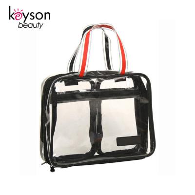 China Keyson 2018 Popular Clear Clear PVC Travel Vinyl Zipper Cosmetic Bag With Handles for sale