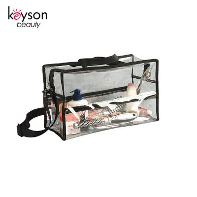 China Keyson Clear Transparent PVC Beauty Accessories Makeup Messenger Organizer Bag for sale