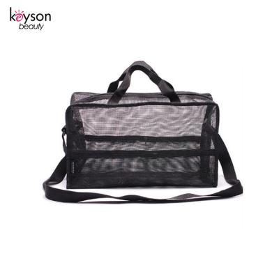 China Fashionable Keyson Mesh Cosmetic Makeup Organizer Portable Bag with Strap for sale