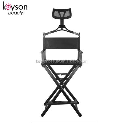 China Keyson Lightweight And Foldable Aluminum Folding Make Up Director Artist Chair With Detachable Headrest for sale