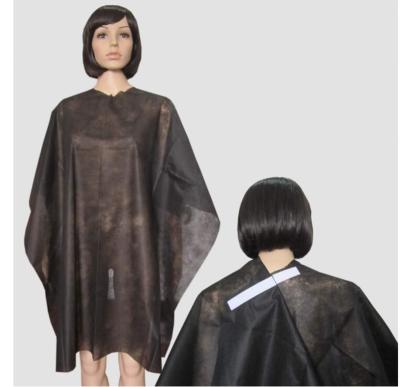 China JUENYA Barber Gown Beauty Salon Disposable Hairdresser Cape Smocks PP Eco-friendly Nonwoven Liquid Resistant Hair Cutting Apron TNT for sale