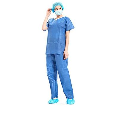 China Extra comfort scrub suits are JUENYA disposable lightweight medical suits elastic waist shirts dark blue scrub pants for sale