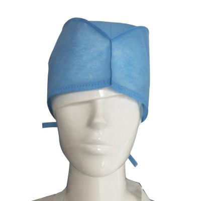 China Doctor Cap Disposable Nonwoven PP SMS Comfortable Medical Surgical Hat With Tie for sale