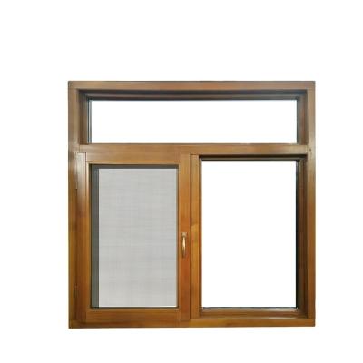 China Inward Swing Screen And Exterior Opening Aluminum Wood Casement Windows for sale