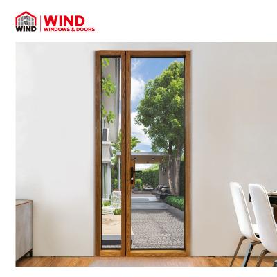 China WIND style window heat insulation french narrow swing aluminum clad wood doors at high quality by manufacturer in china for sale