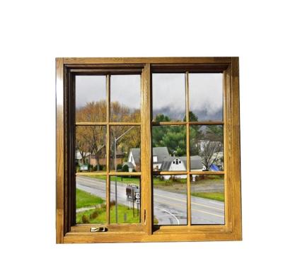 China Folding Screen WIND Window American Style Customized Aluminum Clad Wood Windows With Crank Handle Opening Exterior Home Windows for sale