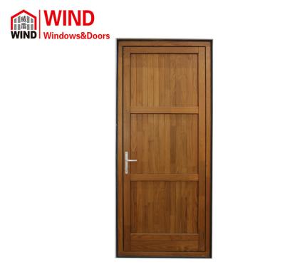 China Waterproof Unique Home Designs Security Copper Clad Wood Smart Entry Doors for sale