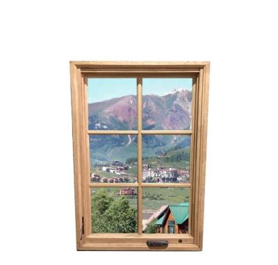 China American Folding Screen Casement Aluminum Clad Wood With Crank Handle Foldable Window for sale