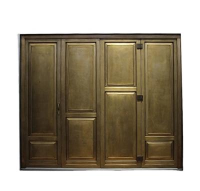 China Modern WIND Folding and Sliding Exterior Copper Plated Wooden Door with Italy Hinges for sale