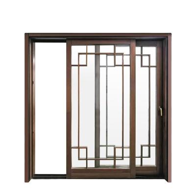 China Factory Price Modern Modern French Grill For Room Divider Design All Wood Sliding Doors for sale