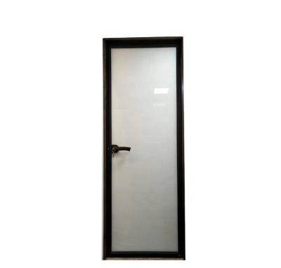 China Easy Maintenance Home Designs Easy Interior Indian Extreme Thinner Frame Aluminum Sheet Frosted Bathroom Glass Door for sale