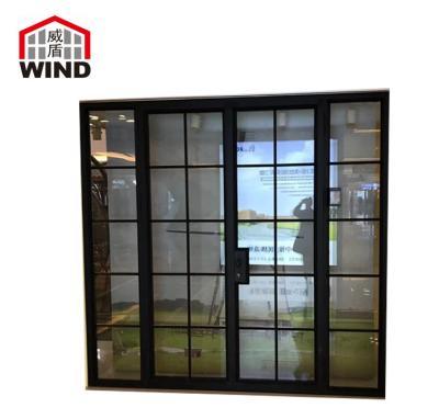 China Hot-selling Interior Magnetic Single Swing Screen French Style Aluminum Grilled Glass Door for sale