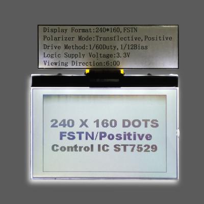 China ZAHN 240160 Modul einfarbiger LCD Fstn Lcd zeigen weißes Hintergrundbeleuchtungs-Mikro an zu verkaufen