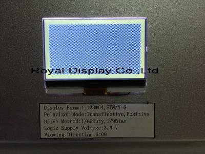 China Exhibición monocromática del LCD del contraluz de la resolución 45mA de STN/Blue/Negative 128X64 para el teléfono de la línea horizonte en venta