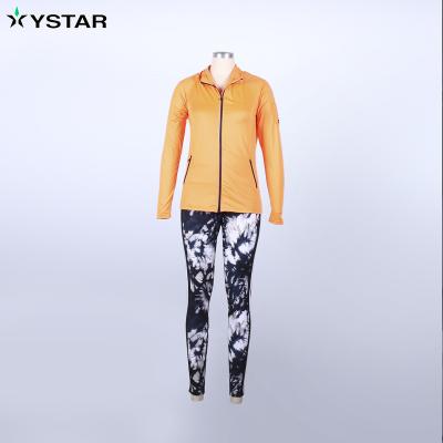 China Custom warm windproof comfortable printed women's long sleeve sports coat full zipper women's casual warm windproof sportswear for sale