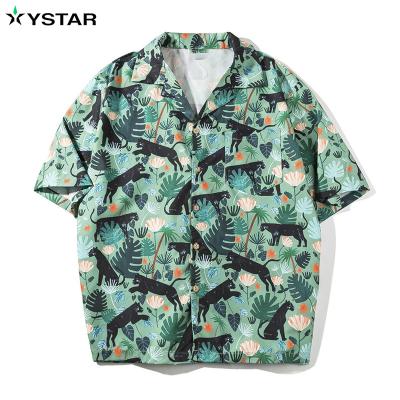 China Men Digital Printing Streetwear Shorts QUICK DRY Sleeve Plus Size Summer Hawaiian Casual Shirt for sale