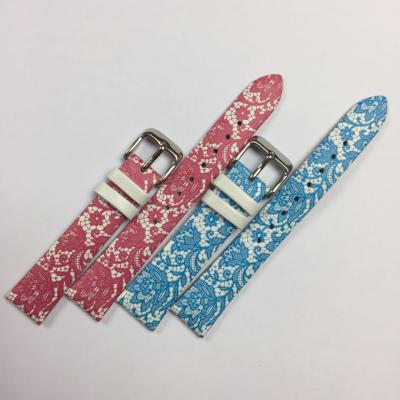 China 2021 Leather 3D Printing 12mm 14mm 16mm 18mm 20mm Lady Strap Hot Item Leather Watch Band for sale