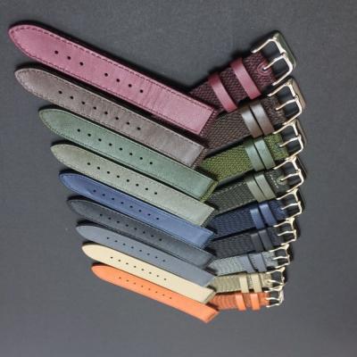 China Hotsale watch strap durable technical exquisite leather and perlon interchangeable fashion for sale