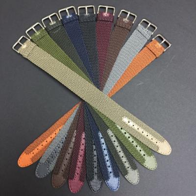 China Long Duration Time Color Customization Perlon Fabric Nato Leather High Quality Watch Strap for sale