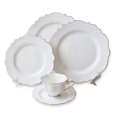 China Viable Wholesale Rental White Porcelain Cheap Ceramic Wedding Dinner Dishes for sale