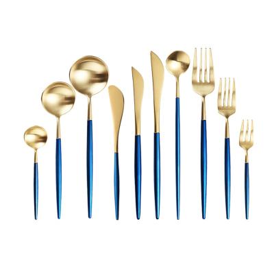 China Sustainable 304 Stainless Steel Gold Cutlery Dinnerware Set for sale