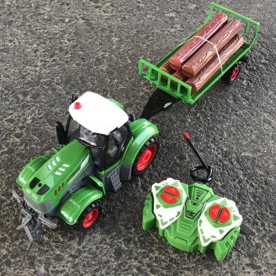 China RC model tilting trailer rc truck farm tractor toy radio control farmer car electric toys log farm trailer cultivate wooden loader truck for sale