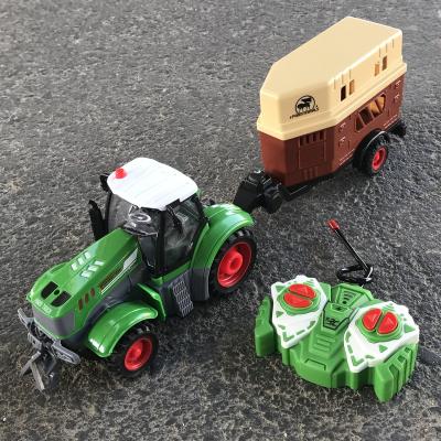 China RC Model Remote Control Tractor with Livestock Transporter Trailer Large Dump Truck Toy Car Auto Racing Cars Tractor for sale