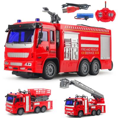 China Fire Engine Remote Control Truck RC Model Scale Vehicles Toys Expanding Gift for Kids Toddlers Boys Girls Rechargeable Children for sale